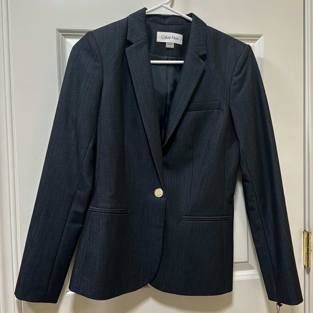 Calvin Klein Women's One Button Lux Blazer